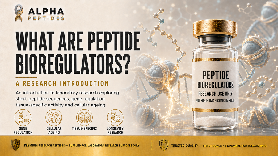 What are peptide bioregulators research introduction by Alpha Peptides — Khavinson peptides, gene expression regulation, cellular ageing and longevity research for laboratory use.