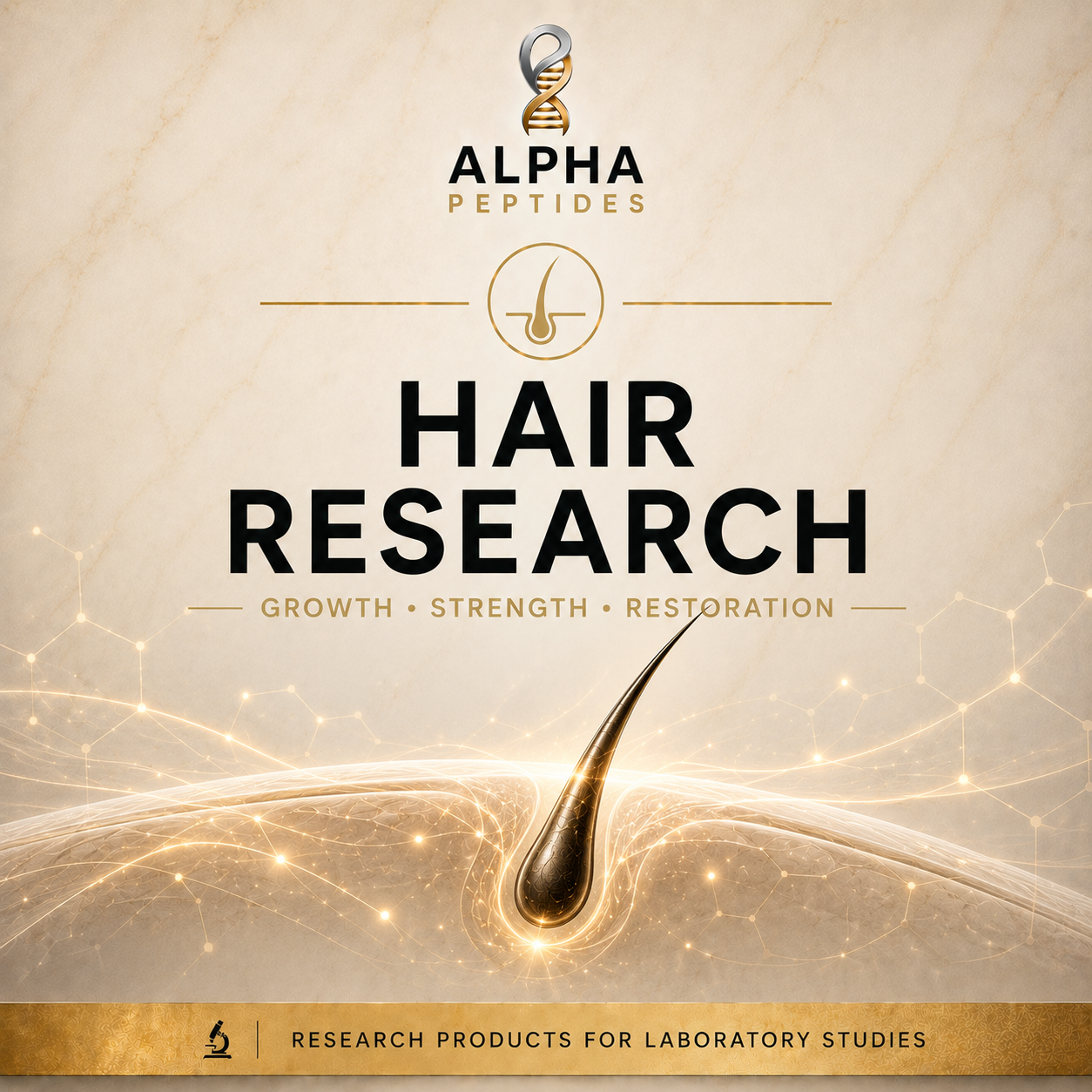 Hair Research collection featuring follicle biology, scalp health and copper peptide research compounds