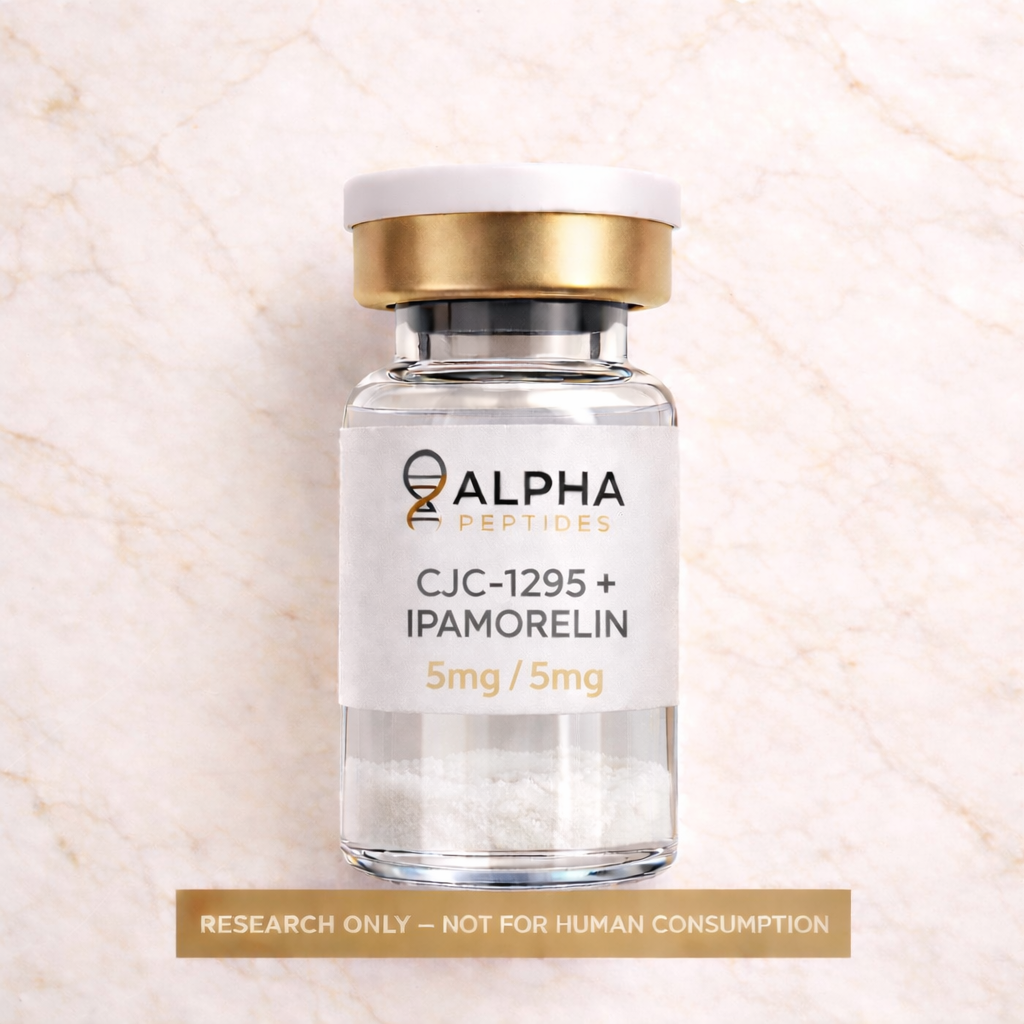 CJC-1295 (No DAC) & Ipamorelin Blend 5mg / 5mg High-Purity Research Alpha Peptides CJC-1295 (No DAC) & Ipamorelin Blend 5mg / 5mg High-Purity Research Alpha Peptides