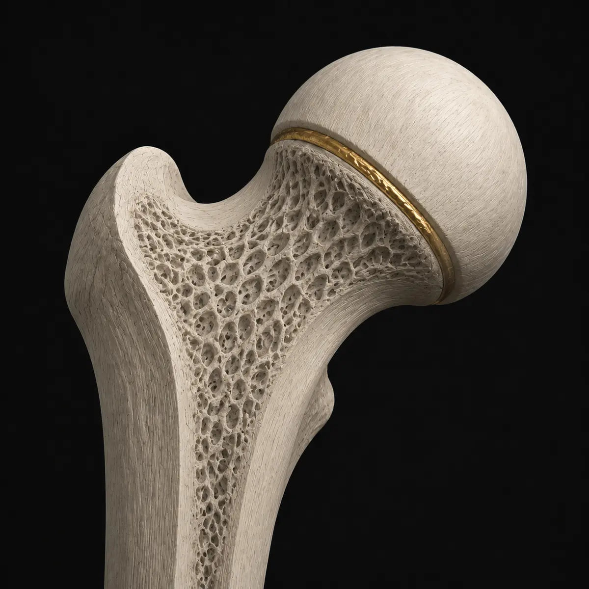 Sculptural endocrine imagery representing growth hormone research