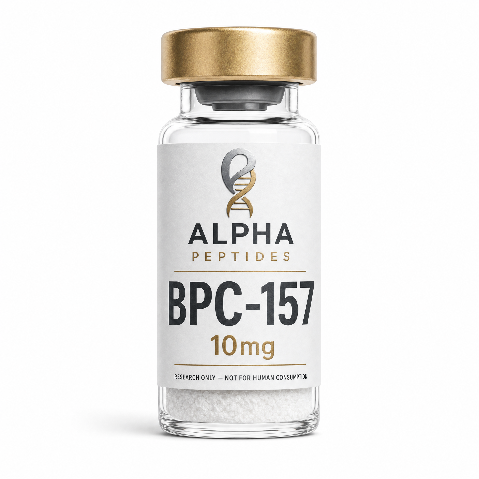 BPC-157 by Alpha Peptides featuring a premium research peptide vial designed for tissue repair research, regenerative studies and laboratory investigations.