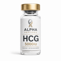 HCG 5000IU by Alpha Peptides featuring a premium research peptide vial designed for endocrine research, hormonal signalling studies and laboratory investigations.