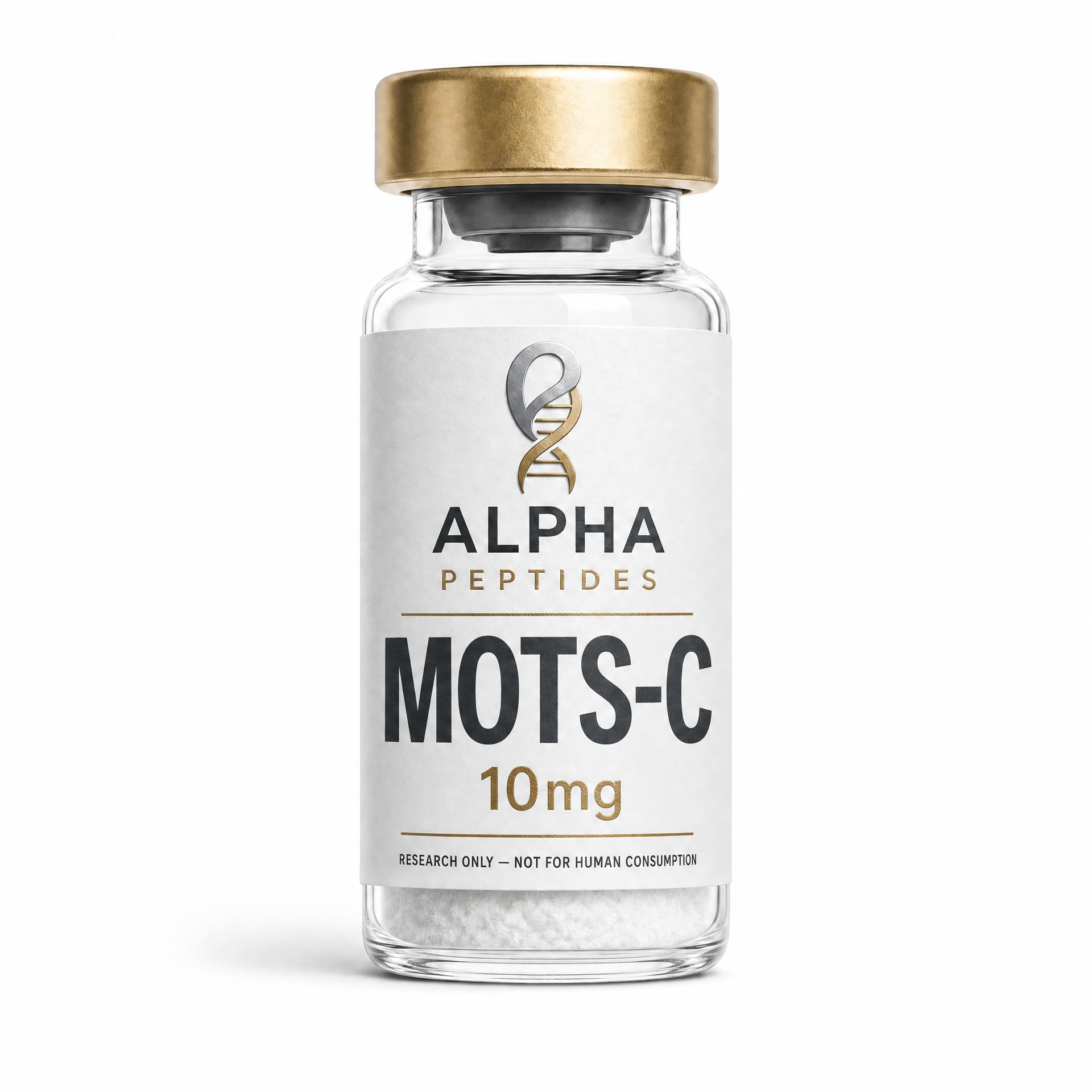 MOTS-C by Alpha Peptides featuring a premium research peptide vial designed for mitochondrial research, cellular energy studies and laboratory investigations.