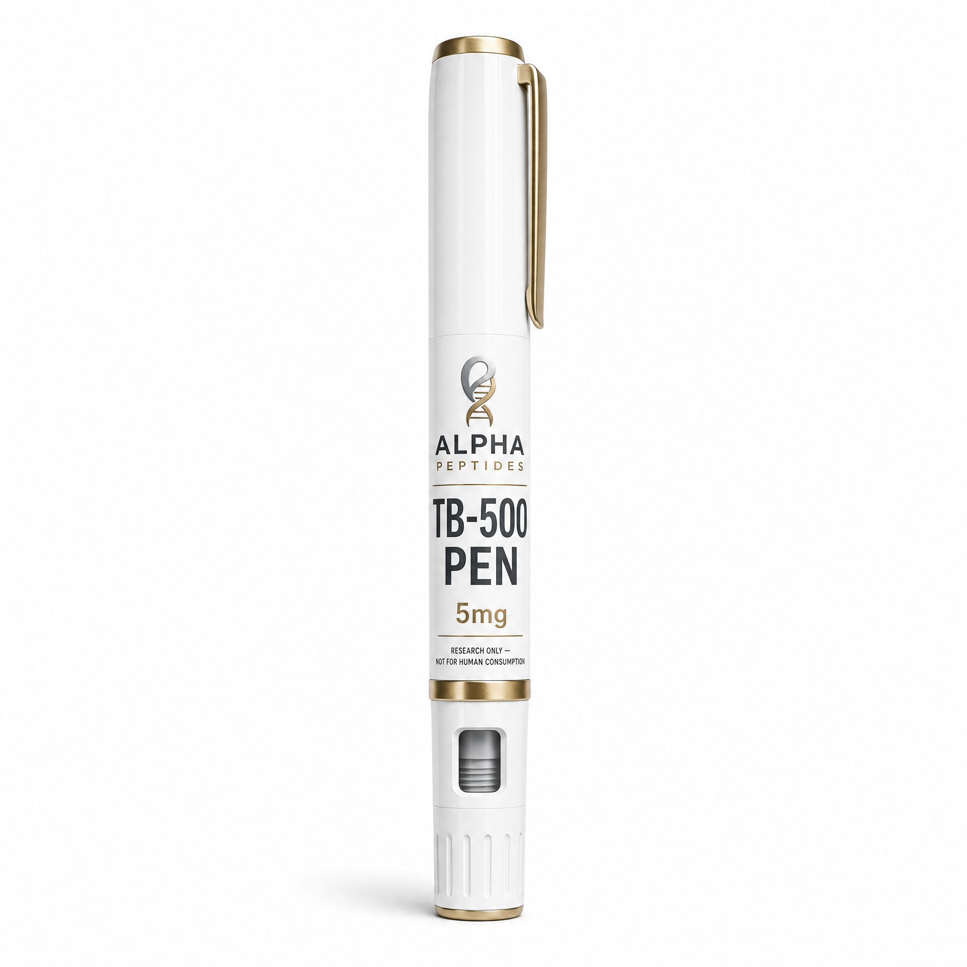 TB-500 Pen by Alpha Peptides featuring a premium pre-filled research peptide pen designed for tissue repair research, regenerative studies and laboratory investigations.