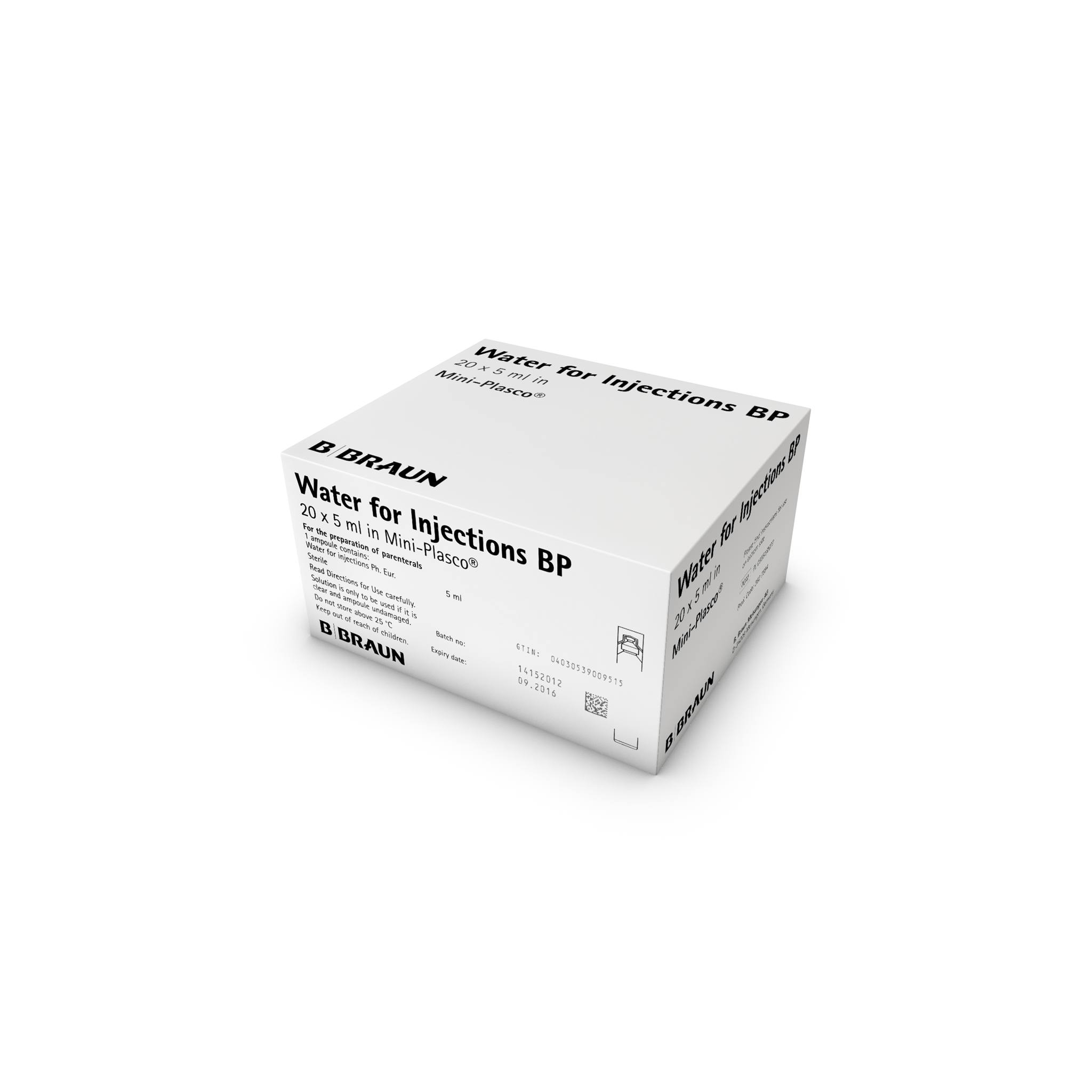 Sterile Water box of 20 ampoules