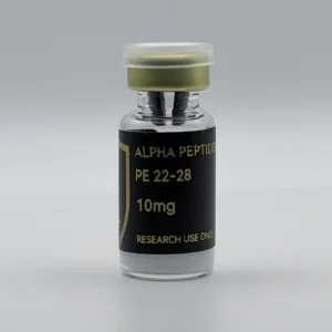 Alpha Peptides® PE-22-28 10mg research vial, front view