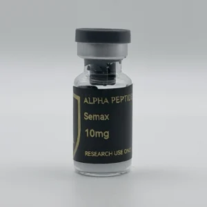 Alpha Peptides® Semax 10mg research vial, front view