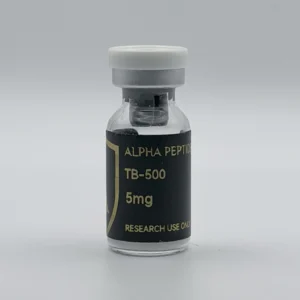 Alpha Peptides® TB-500 5mg research vial, front view