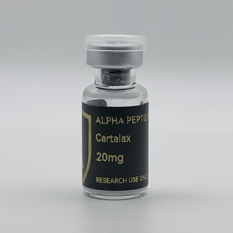 Alpha Peptides® Cartalax 20mg research vial, front view