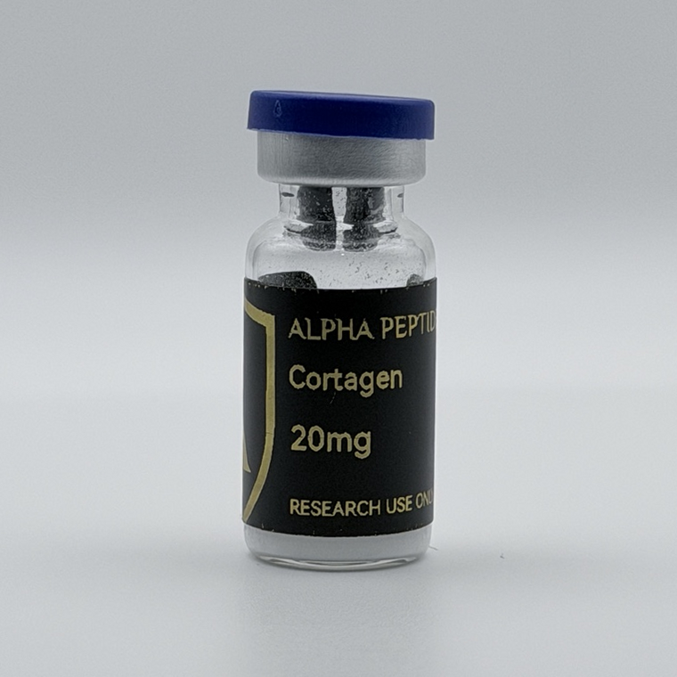 Alpha Peptides® Cortagen 20mg research vial, front view
