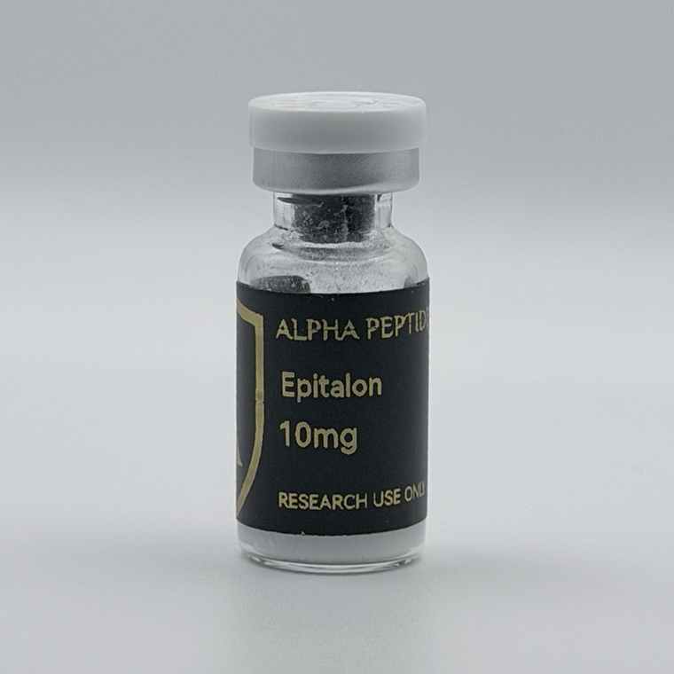 Alpha Peptides® Epitalon 10mg research vial, front view