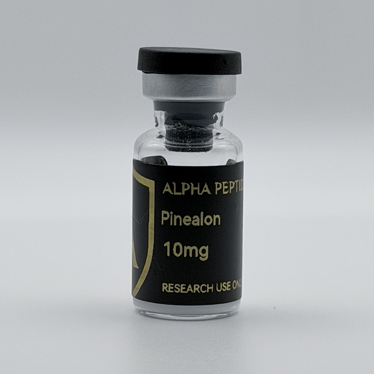 Alpha Peptides® Pinealon 10mg research vial, front view