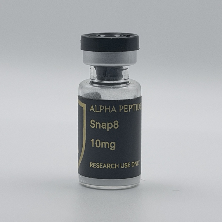 Alpha Peptides® SNAP-8 10mg research vial, front view
