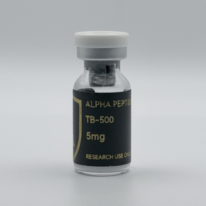 Alpha Peptides® TB-500 5mg research vial, front view