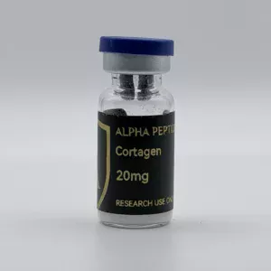 Alpha Peptides® Cortagen 20mg research vial, front view