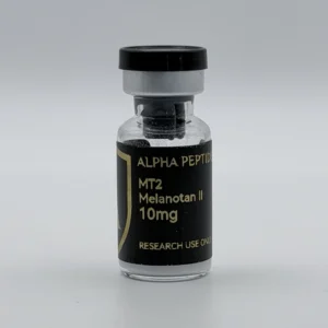 Alpha Peptides® Melanotan II (MT-2) research vial, front view