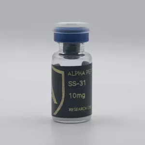 Alpha Peptides® SS-31 10mg research vial, front view